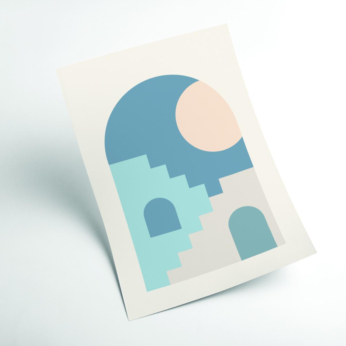 Blue Minimal Architecture #2 Extra Small Stanley Print House – image 2