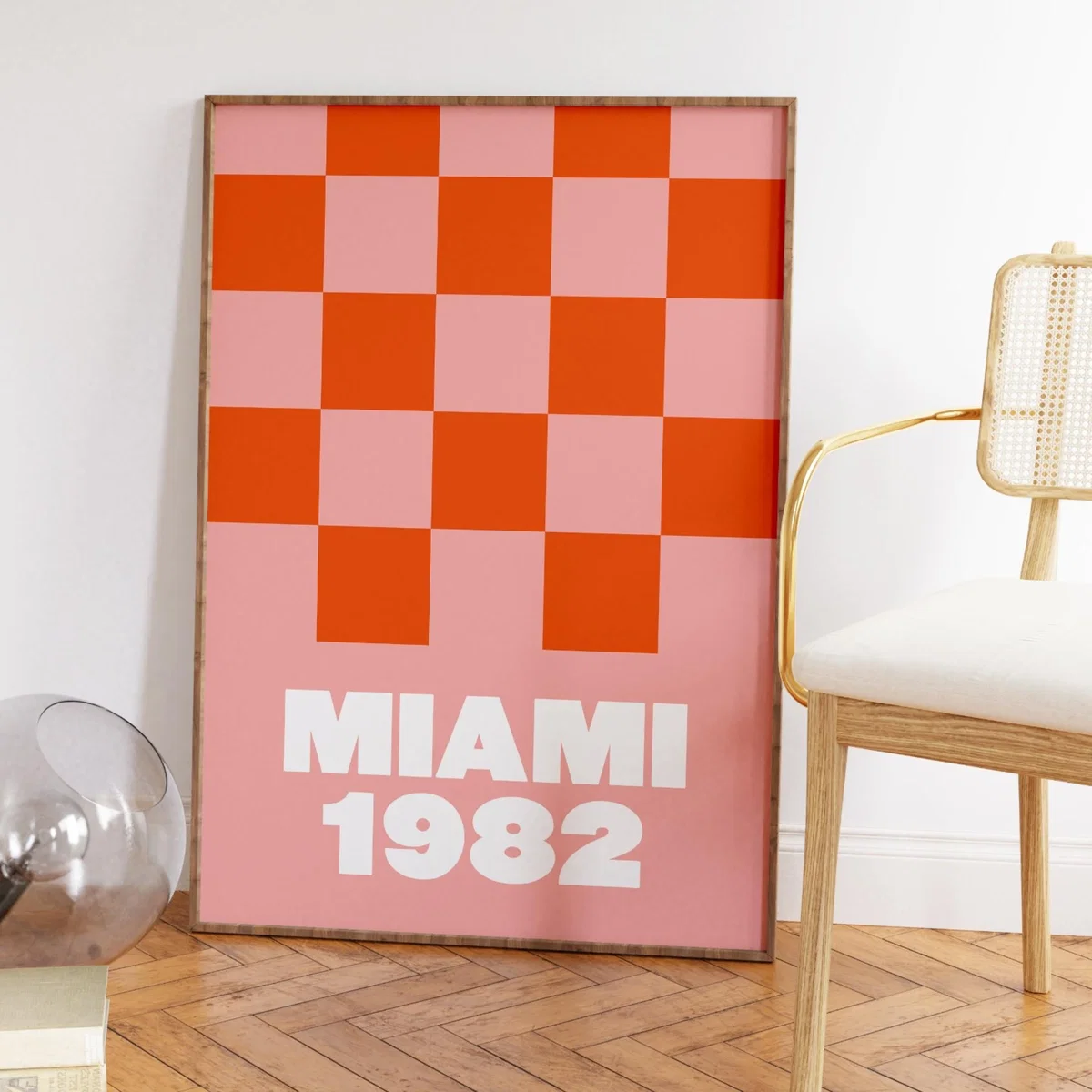 Miami 1982 Peach Checkerboard A3 Print Sofe Store – image 3