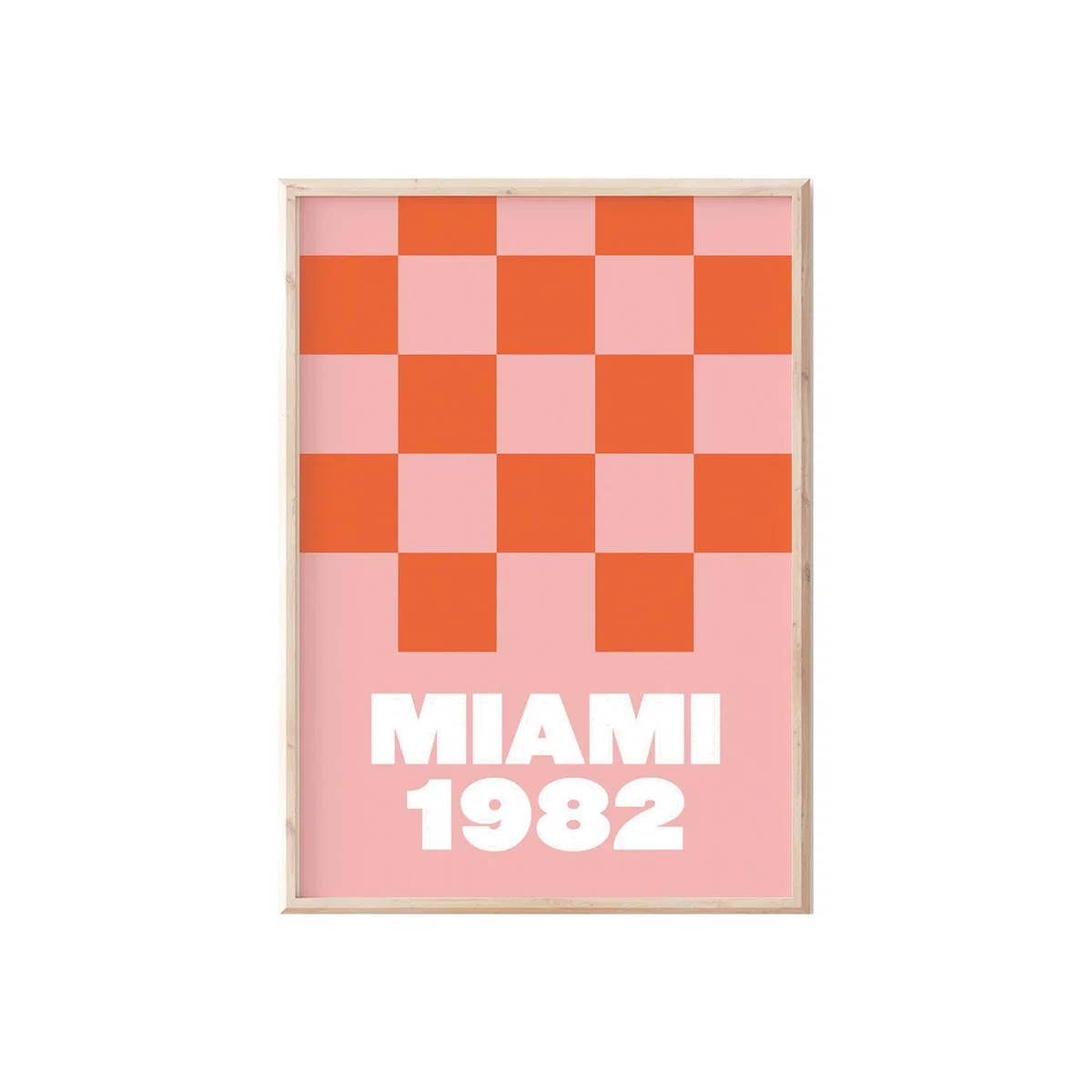 Miami 1982 Peach Checkerboard A3 Print Sofe Store – image 1