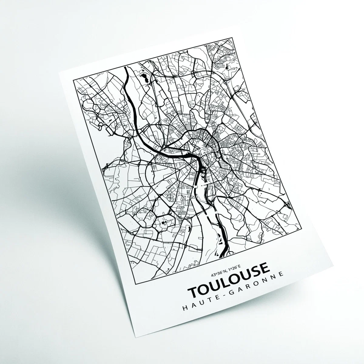 Black Map Of Toulouse Extra Large Stanley Print House – image 2