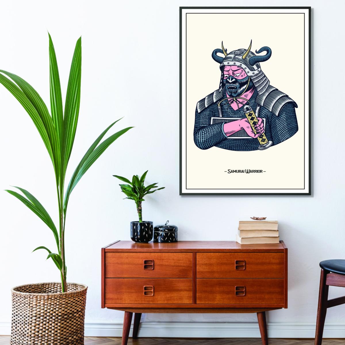 Grey Samurai Warrior A2 420 X 594Mm Stanley Print House – image 3
