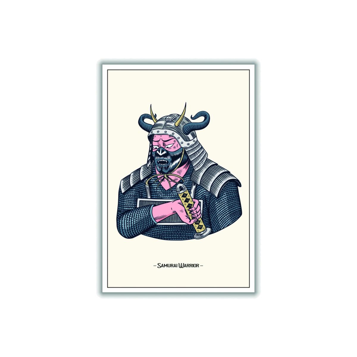Grey Samurai Warrior A2 420 X 594Mm Stanley Print House – image 1