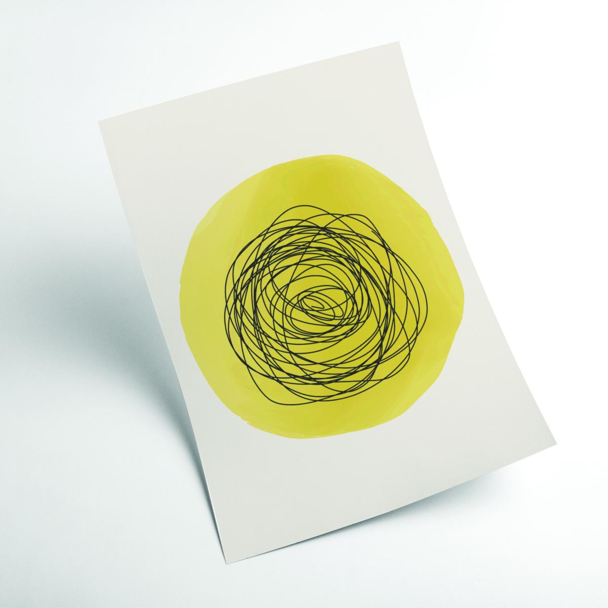 Yellow / Orange Geometric Watercolor #9 A4 210 X 297Mm Stanley Print House – image 2