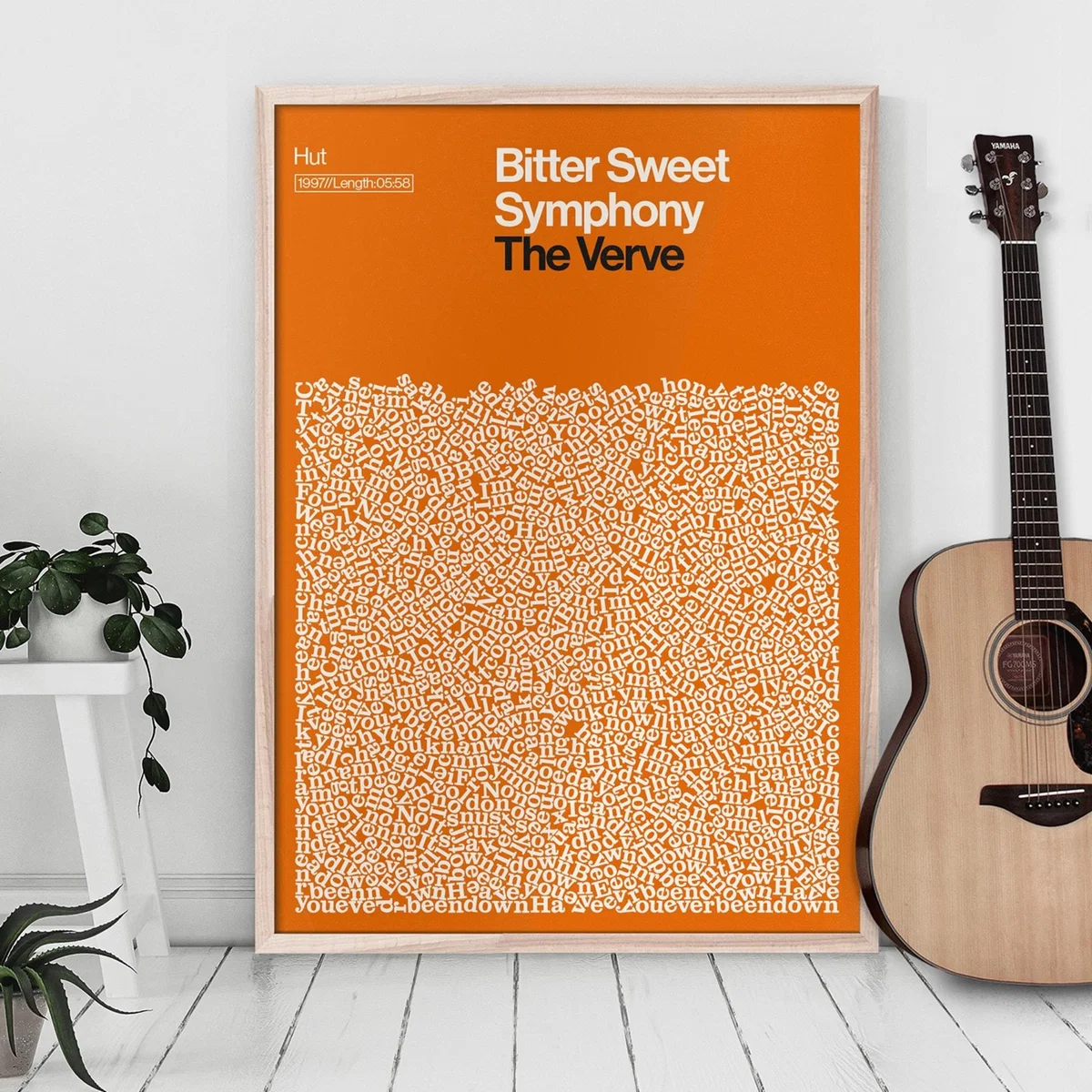 Bitter Sweet Symphony - The Verve - Song Lyric Print A2 420 X 594Mm Reign & Hail – image 3