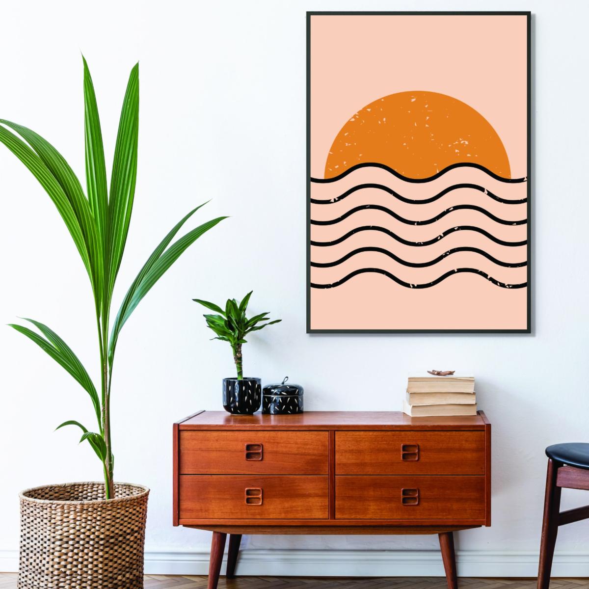 Yellow / Orange Everything Moves In Waves A3 297 X 420Mm Stanley Print House – image 3