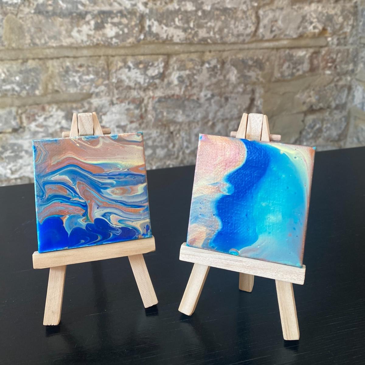Blue / Pink / Purple Mini Painting Pair - Ocean Eyes A7 74 X 105Mm By Shax – image 2