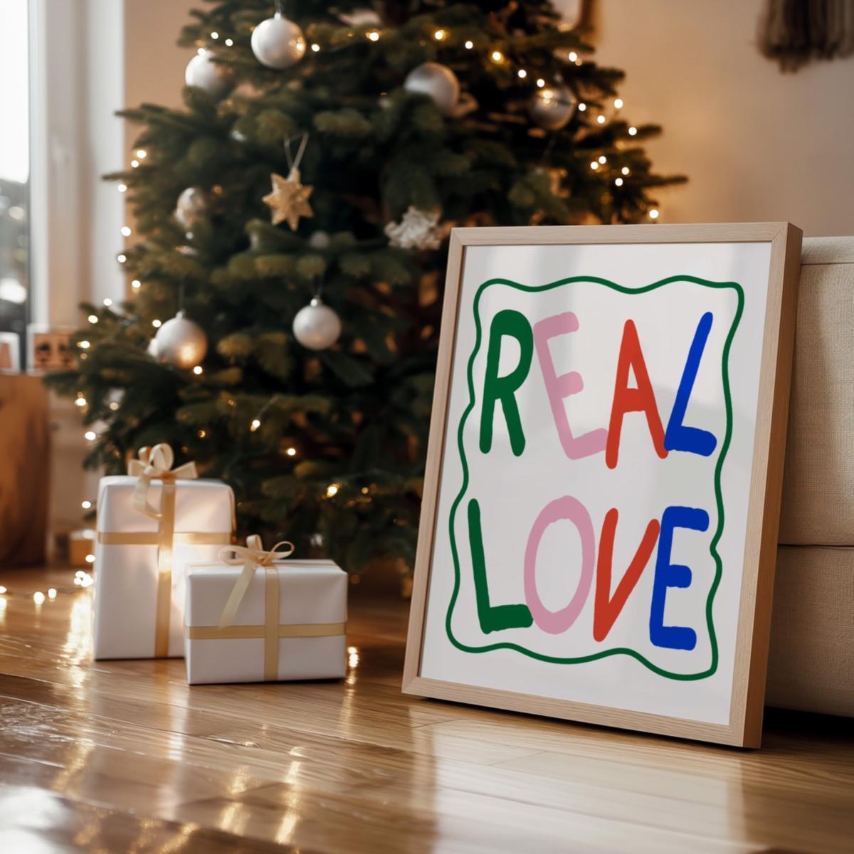 Real Love Retro Colourful Playful Song Lyric Music Christmas Art Print | A4 | 210 X 297Mm | Fanclub – image 2