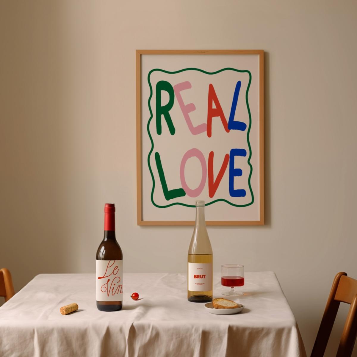 Real Love Retro Colourful Playful Song Lyric Music Christmas Art Print | A4 | 210 X 297Mm | Fanclub – image 3