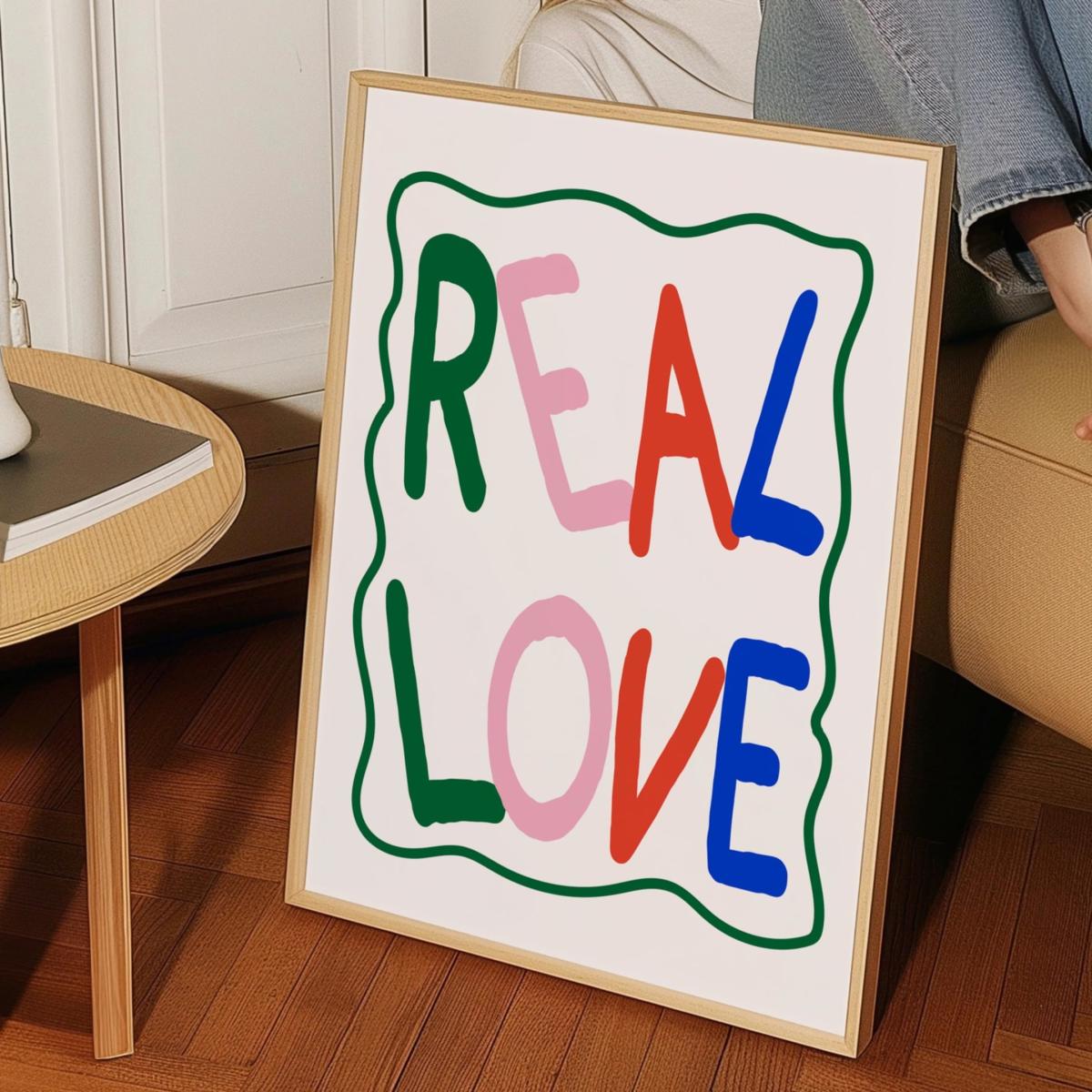 Real Love Retro Colourful Playful Song Lyric Music Christmas Art Print | A4 | 210 X 297Mm | Fanclub – image 4