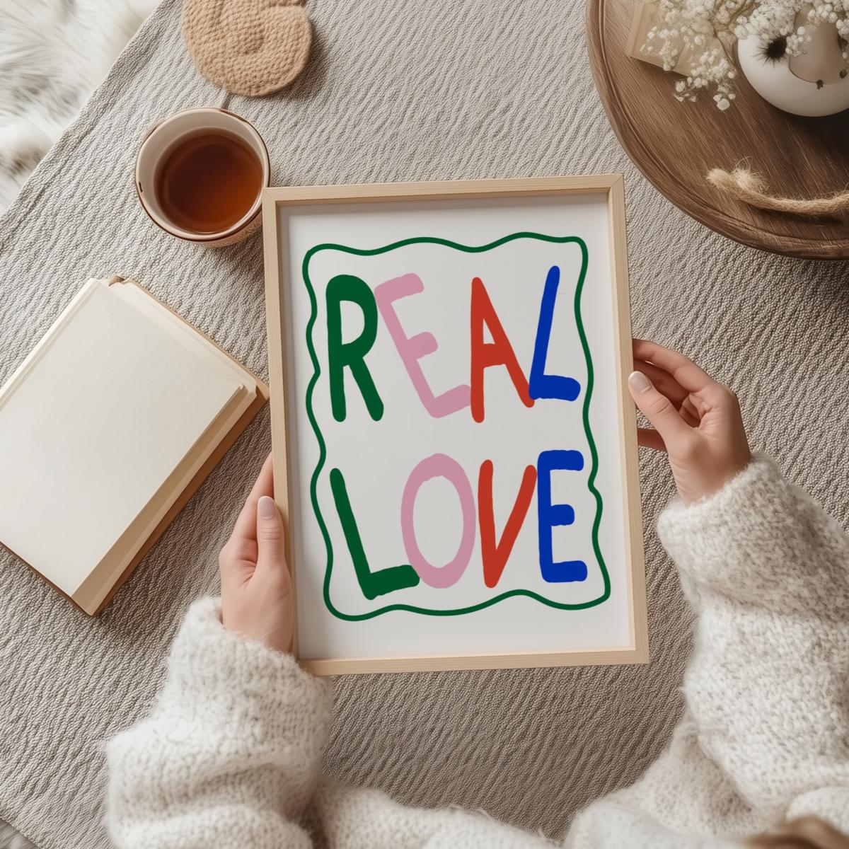 Real Love Retro Colourful Playful Song Lyric Music Christmas Art Print | A4 | 210 X 297Mm | Fanclub – image 5