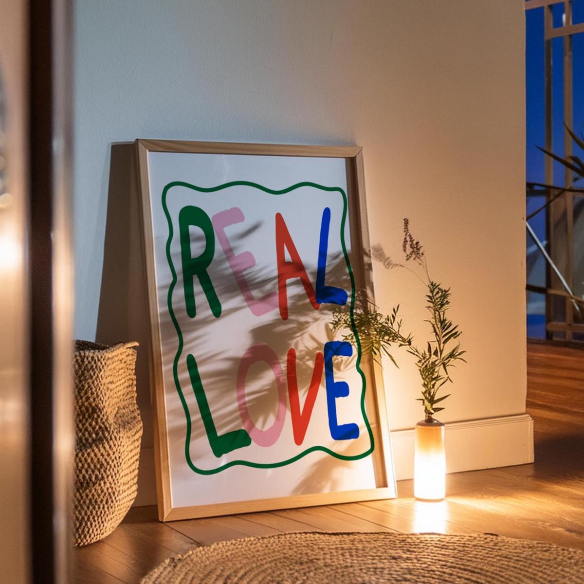 Real Love Retro Colourful Playful Song Lyric Music Christmas Art Print | A4 | 210 X 297Mm | Fanclub – image 8