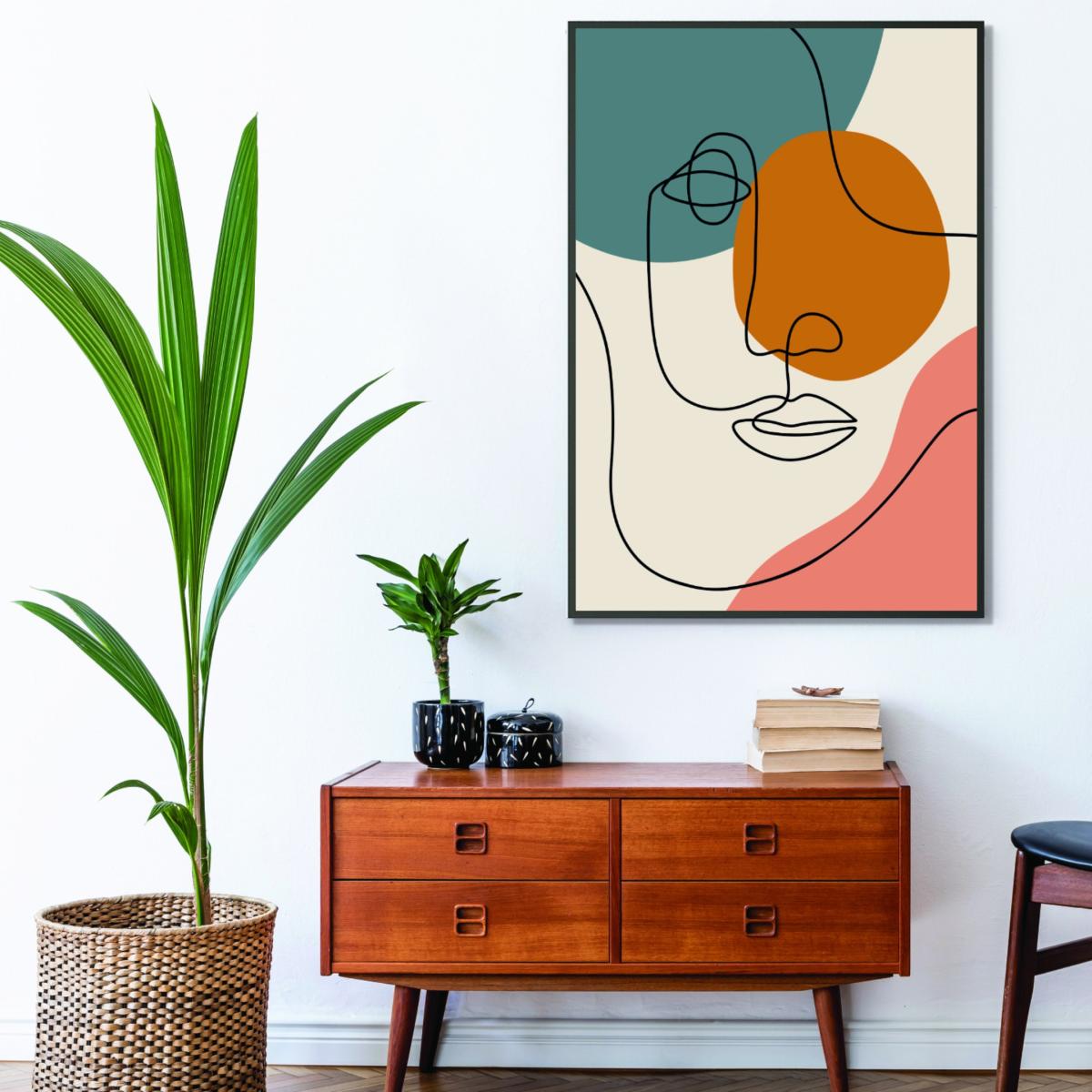 Abstract Face Line Drawing Large Stanley Print House – image 3