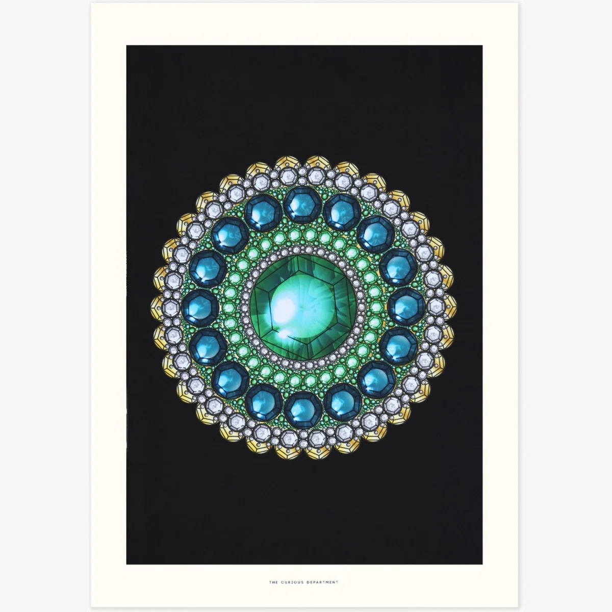 Black / Blue Zellandine's Brooch: Art Print The Curious Department – image 1
