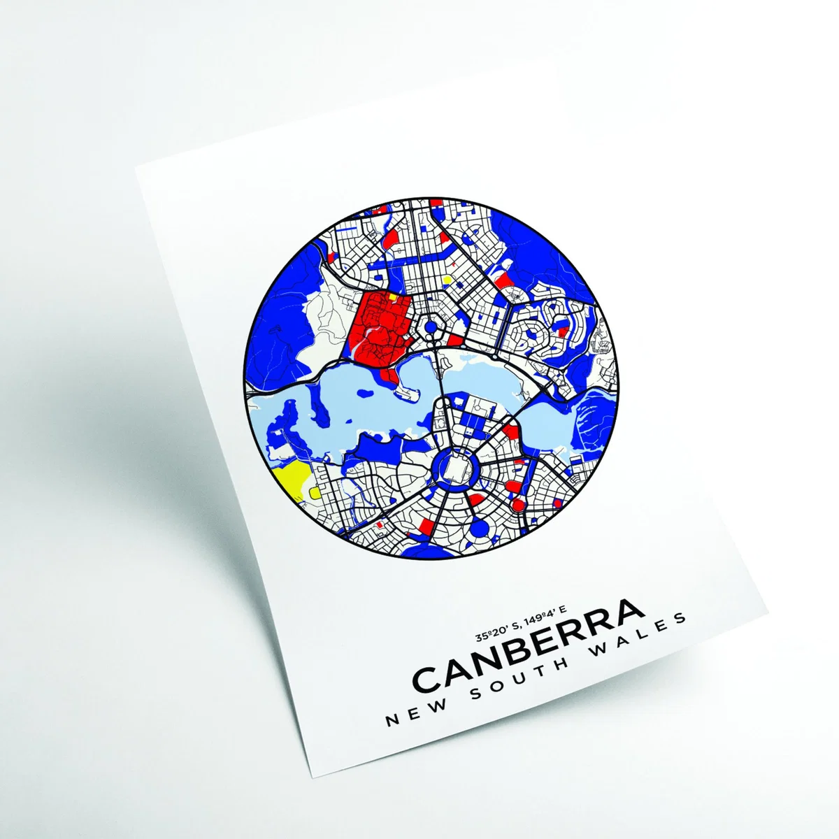 Blue Map Of Canberra New South Wales Xxs Stanley Print House – image 2