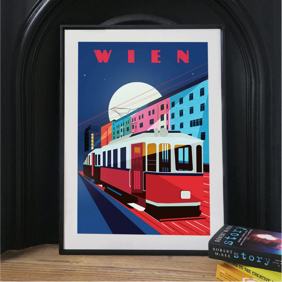 Wien Vienna Illustrated Art Print A3 297 X 420Mm Eye for London Prints – image 2