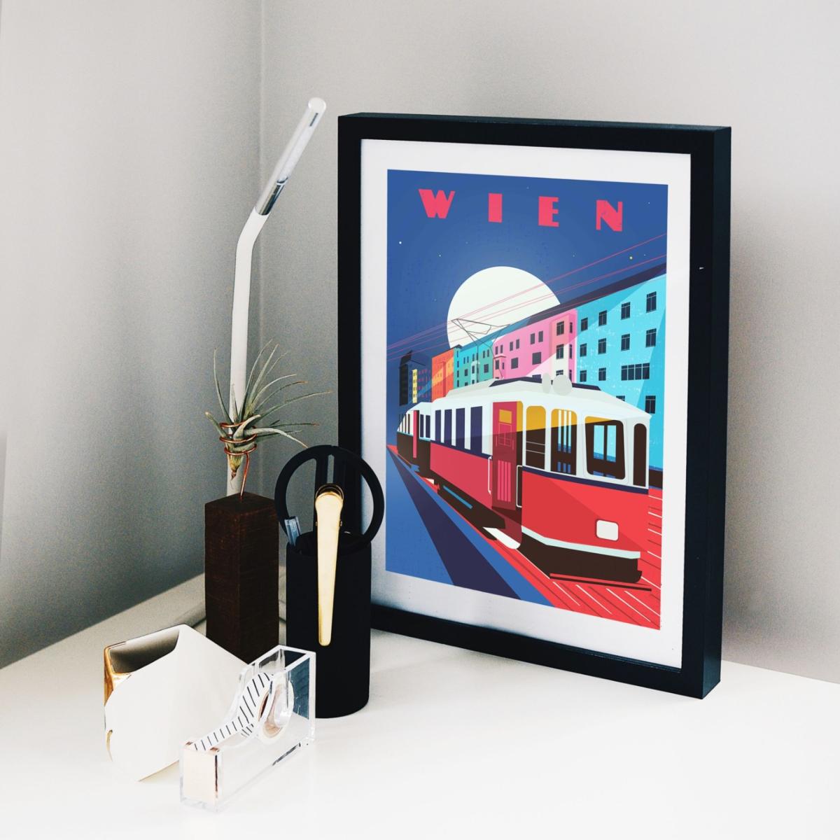 Wien Vienna Illustrated Art Print A3 297 X 420Mm Eye for London Prints – image 3