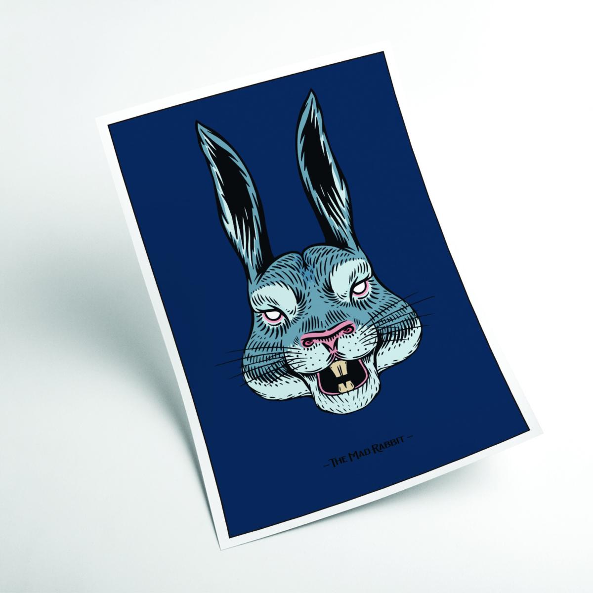 Grey The Mad Rabbit A3 297 X 420Mm Stanley Print House – image 2