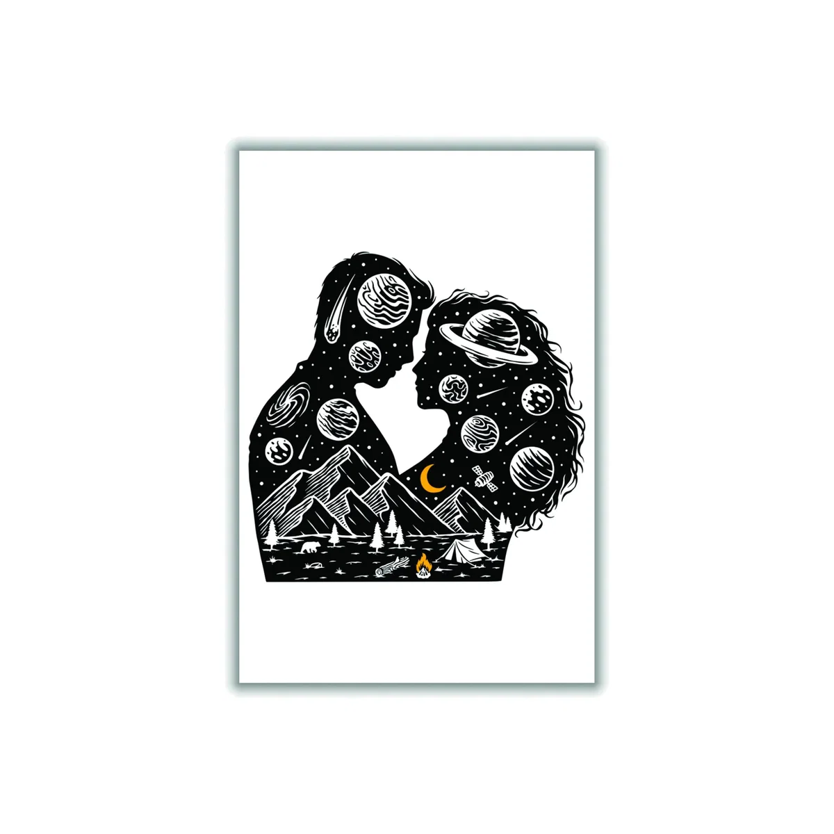 Black Galactic Love A1 594 X 841Mm Stanley Print House – image 1