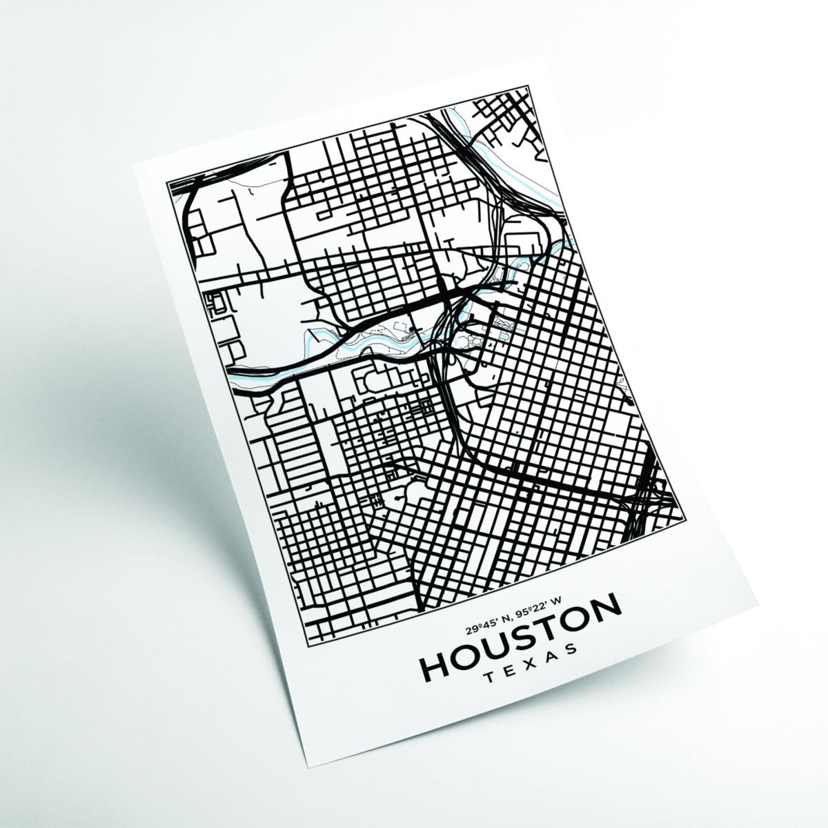 Black Map Of Houston Texas Medium Stanley Print House – image 2