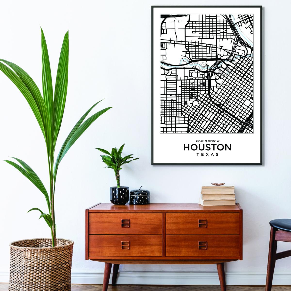 Black Map Of Houston Texas Medium Stanley Print House – image 3