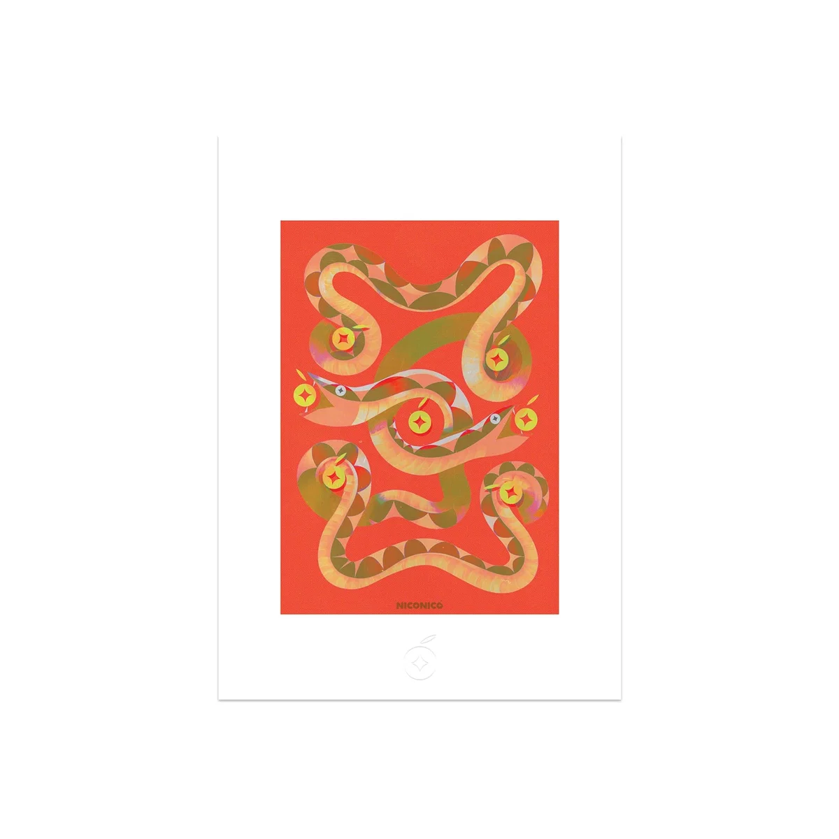 Red Bundle Of Snakes Print A3 297 X 420Mm Niconico – image 1
