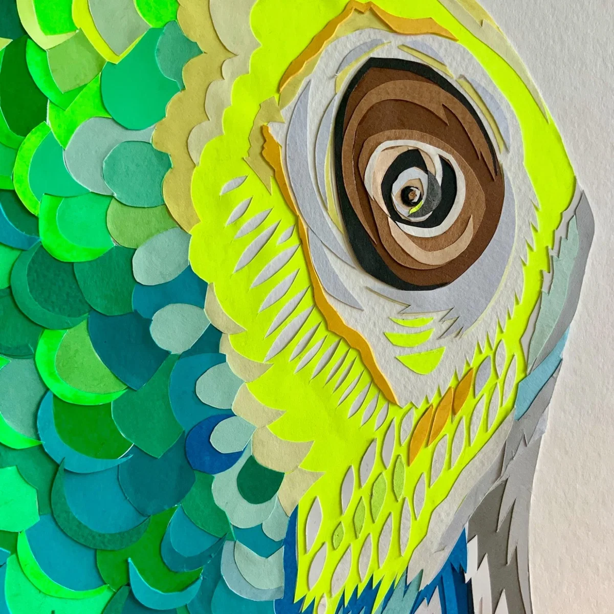 Green Sultry Parrot Original Papercut Artwork Chloe Croft London Limited – image 2