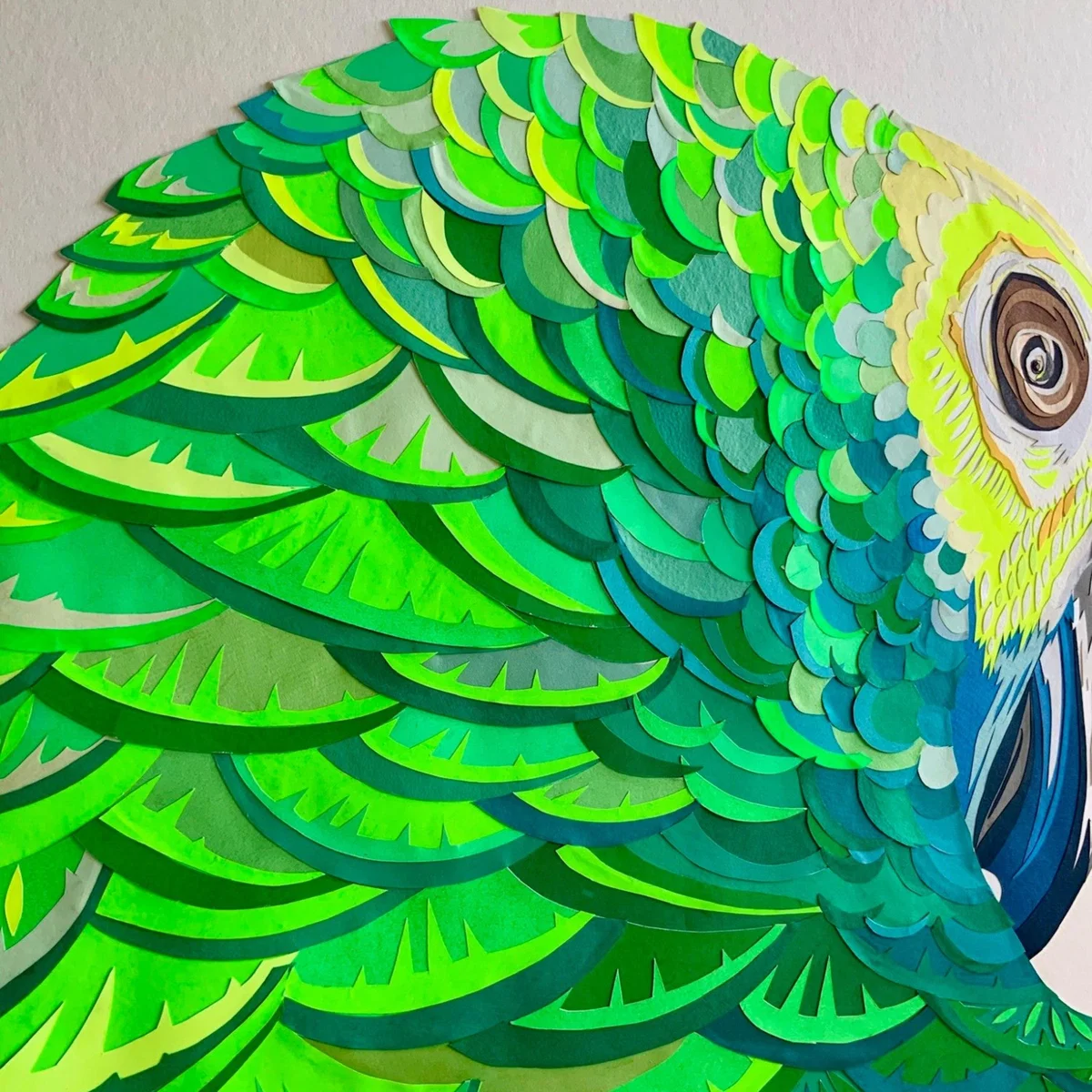 Green Sultry Parrot Original Papercut Artwork Chloe Croft London Limited – image 3