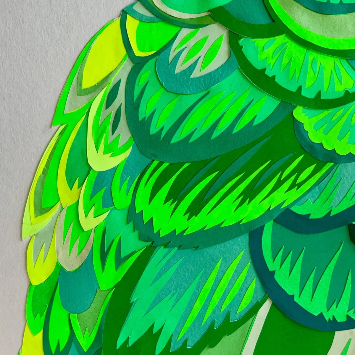 Green Sultry Parrot Original Papercut Artwork Chloe Croft London Limited – image 4