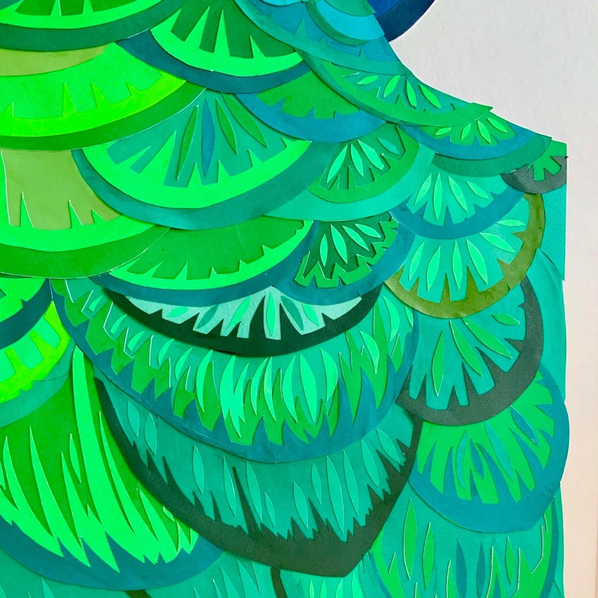 Green Sultry Parrot Original Papercut Artwork Chloe Croft London Limited – image 5