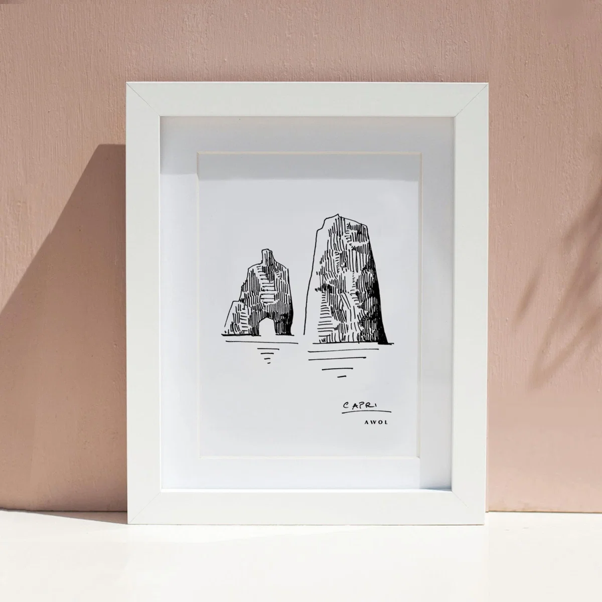 Black / White Iconic Capri: Hand-Drawn Pen And Ink Landscape Drawing Awol – image 5