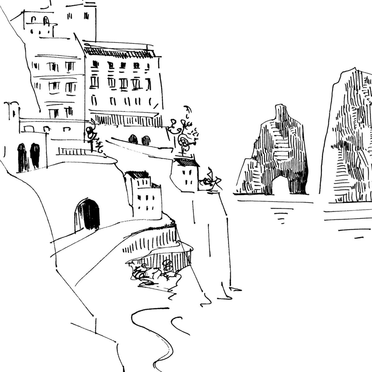 Black / White Capri, Amalfi Coast: Italian Dreamscapes Art Print Awol – image 2