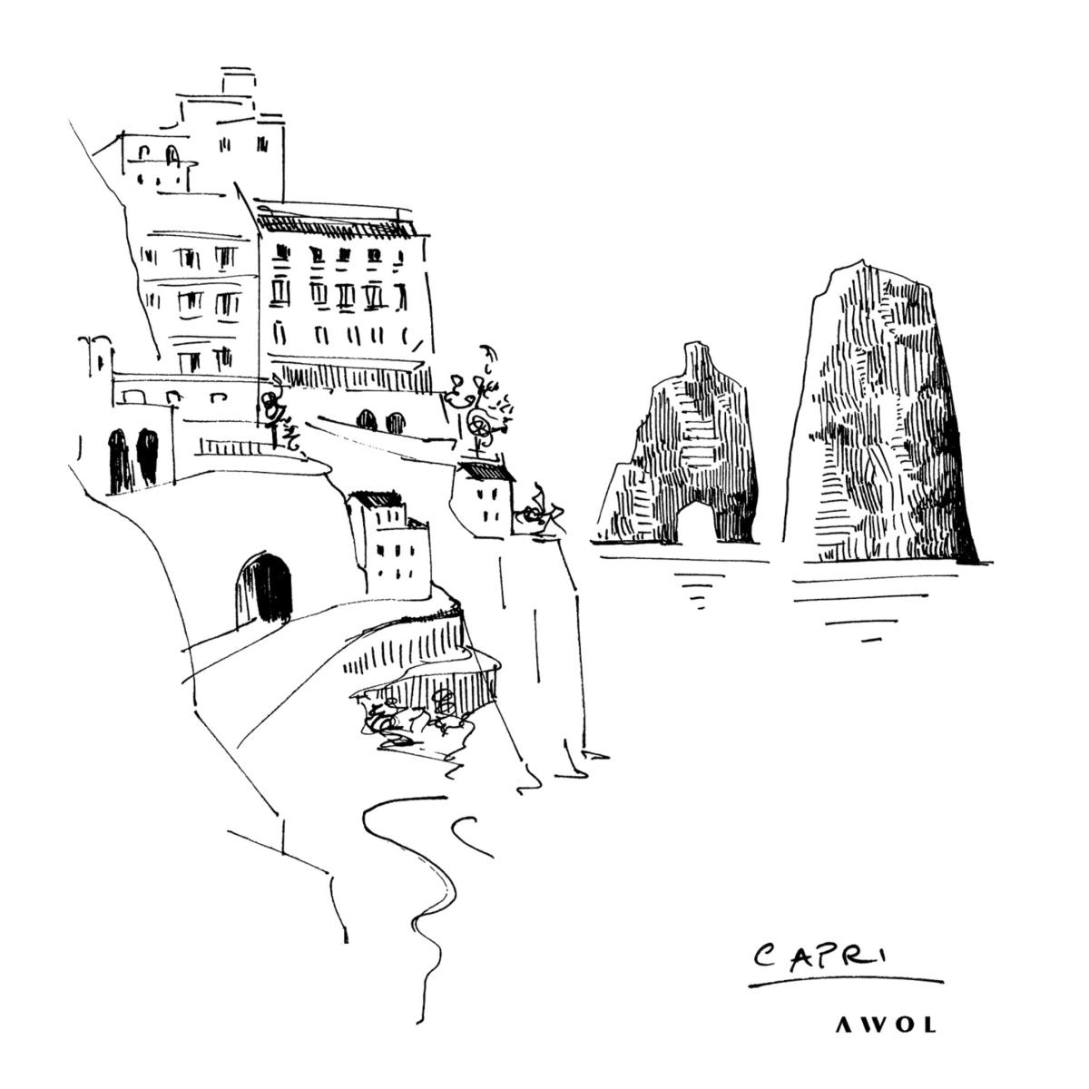 Black / White Capri, Amalfi Coast: Italian Dreamscapes Art Print Awol – image 13