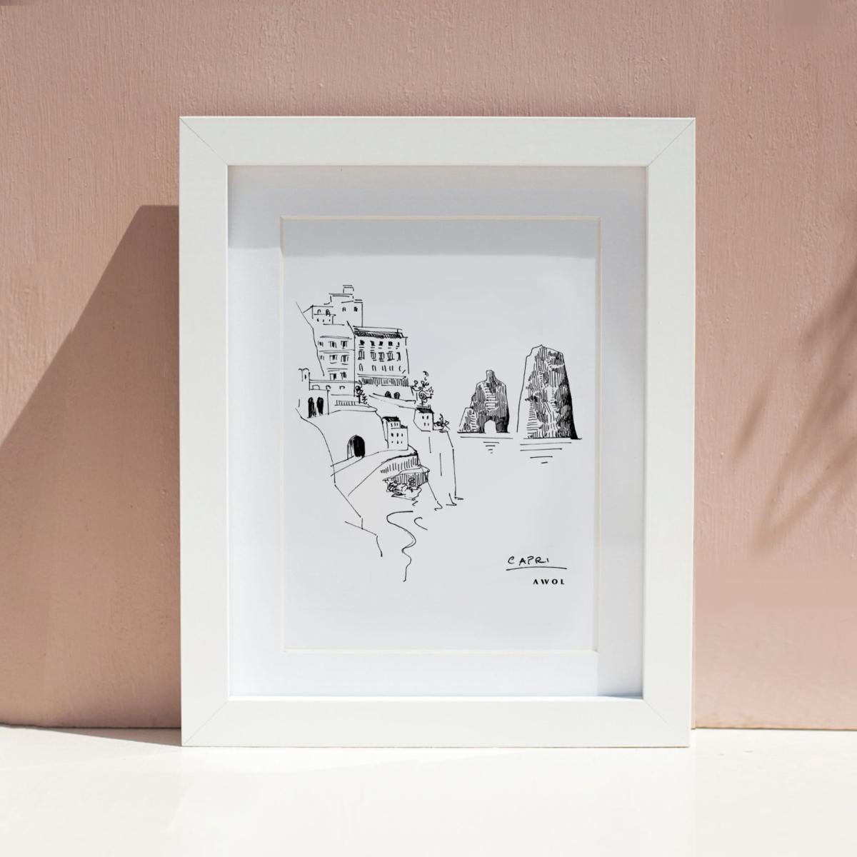 Black / White Capri, Amalfi Coast: Italian Dreamscapes Art Print Awol – image 5