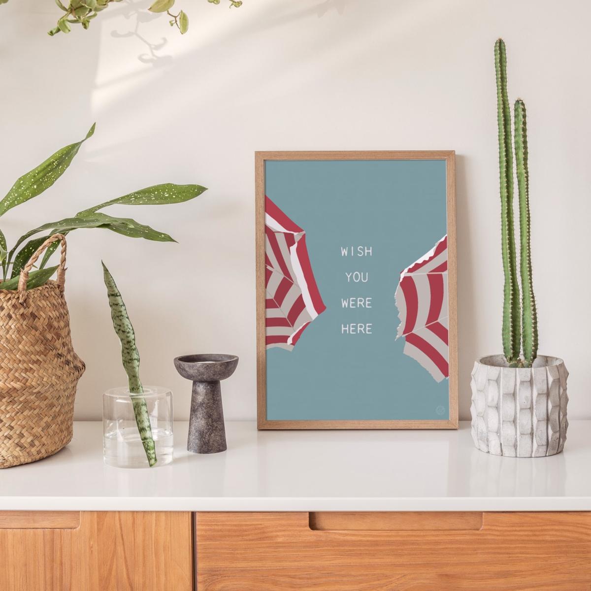 Wish You Were Here Beach Umbrellas Print Places & Spaces Art Co. – image 2