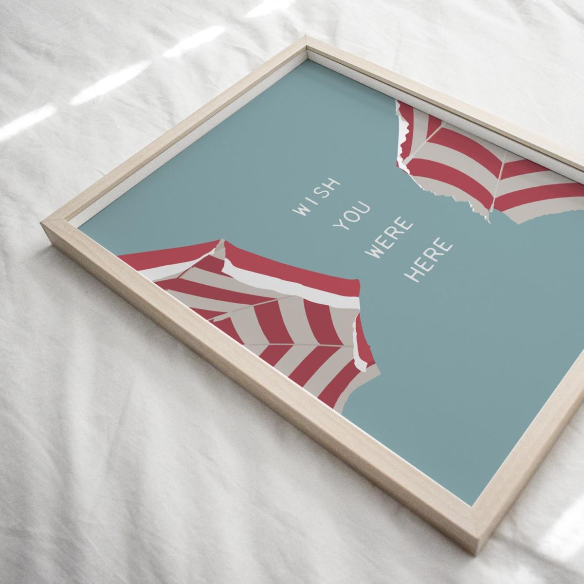 Wish You Were Here Beach Umbrellas Print Places & Spaces Art Co. – image 3