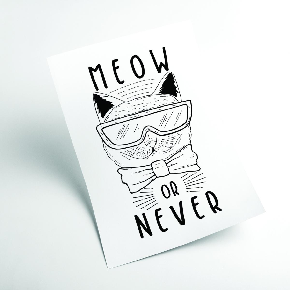 Black Meow Or Never A2 420 X 594Mm Stanley Print House – image 2