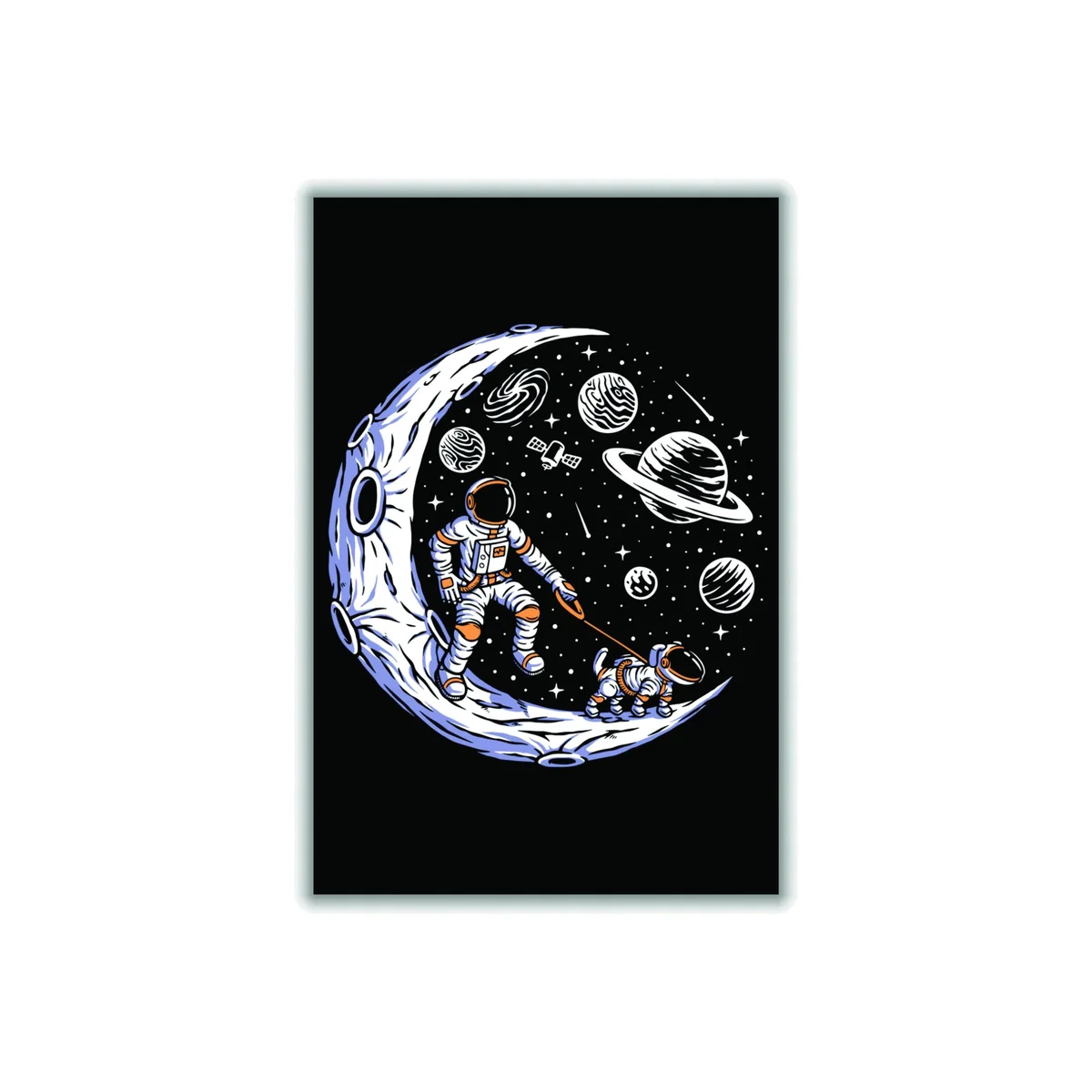 Black Doggie Moon Walks A4 210 X 297Mm Stanley Print House – image 1