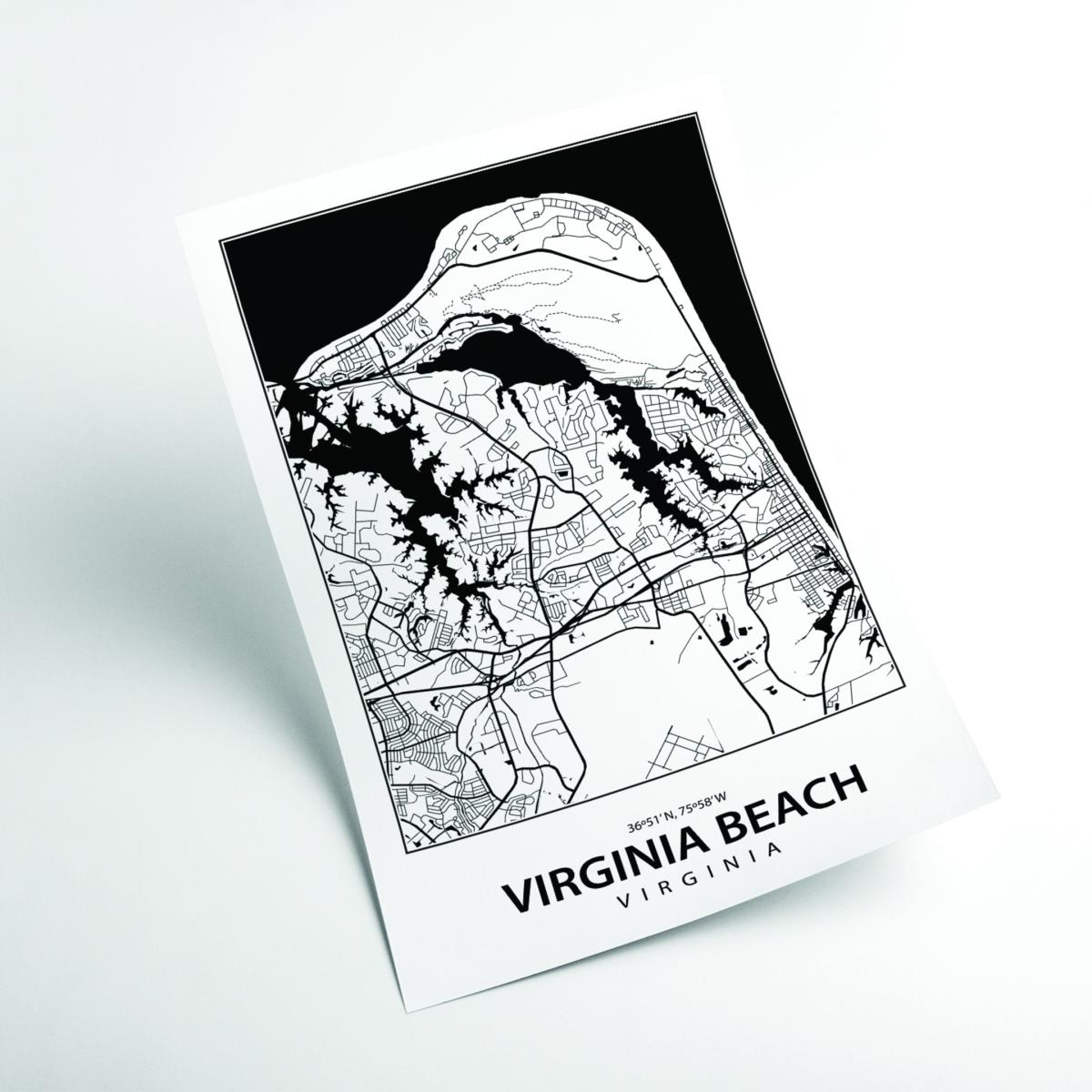 Black Map Of Virginia Beach Medium Stanley Print House – image 2