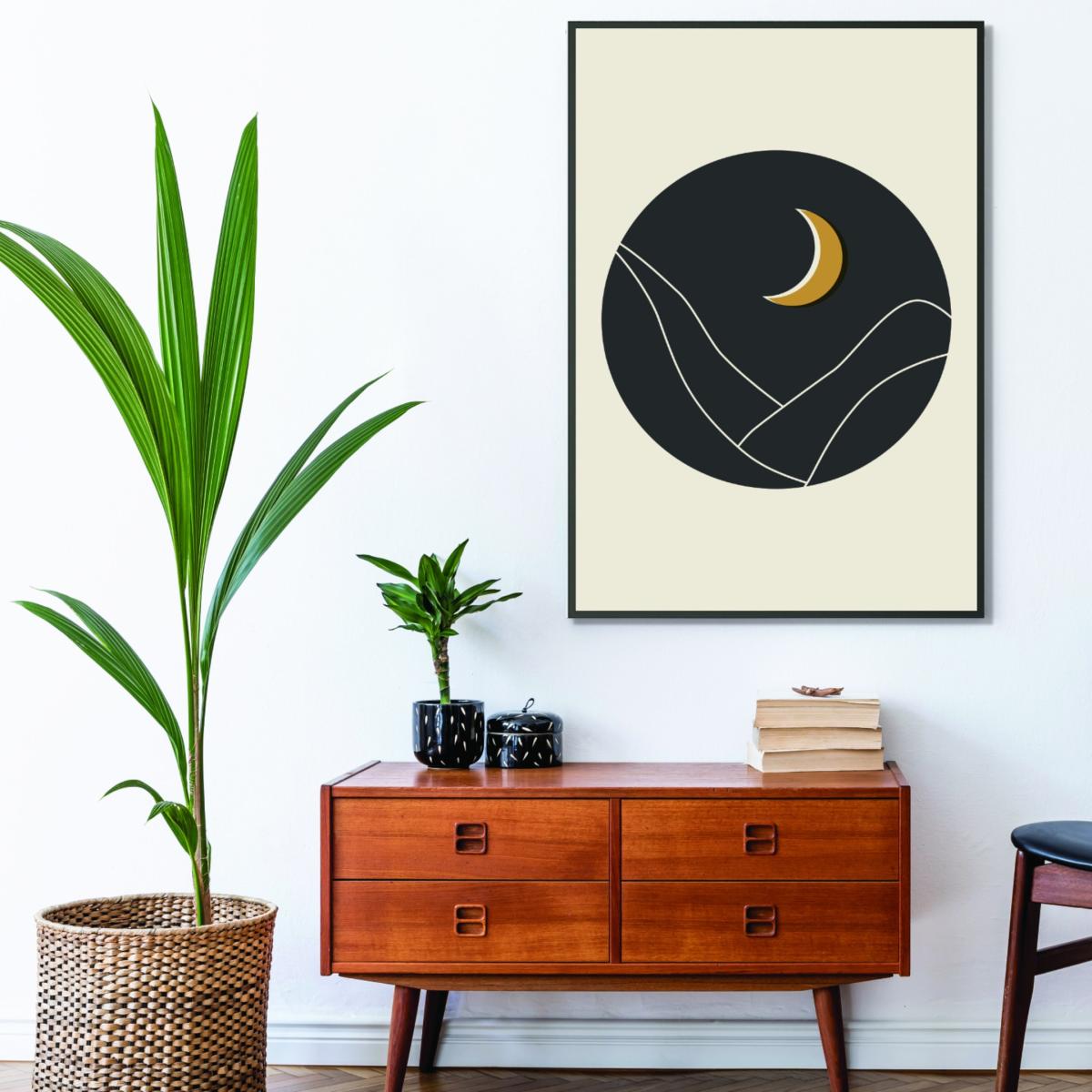 Black Minimal Mountains Series #3 A1 594 X 841Mm Stanley Print House – image 3