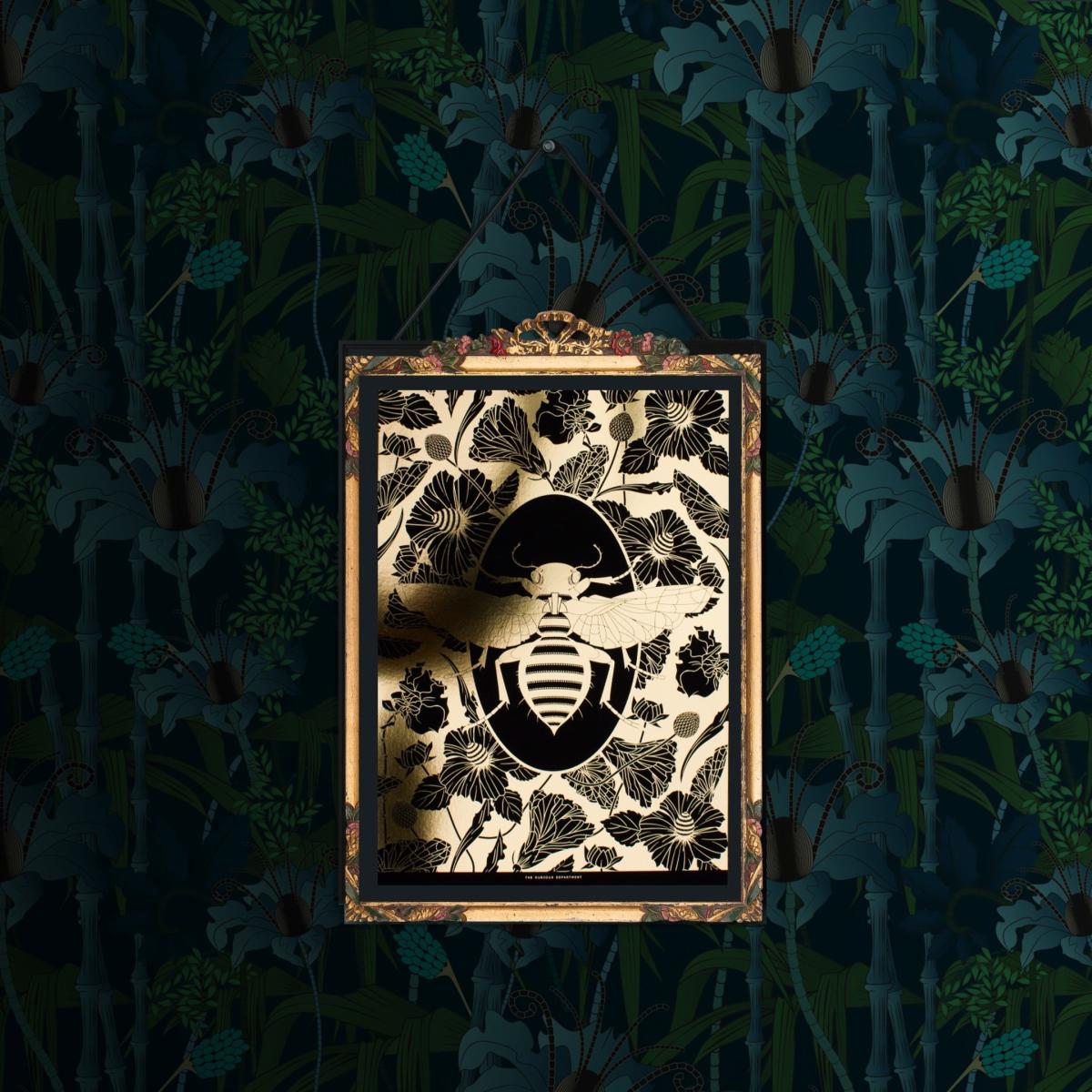 Black / Gold Elemental Bee Gold & Black Print The Curious Department – image 2