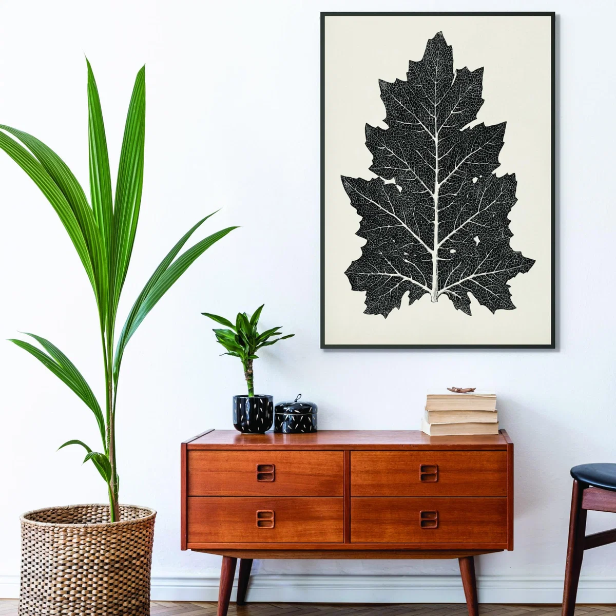 Black Vintage Leaf A3 297 X 420Mm Stanley Print House – image 3