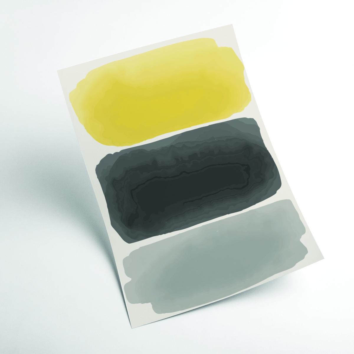 Yellow / Orange Black And Yellow Watercolor #1 A2 420 X 594Mm Stanley Print House – image 2