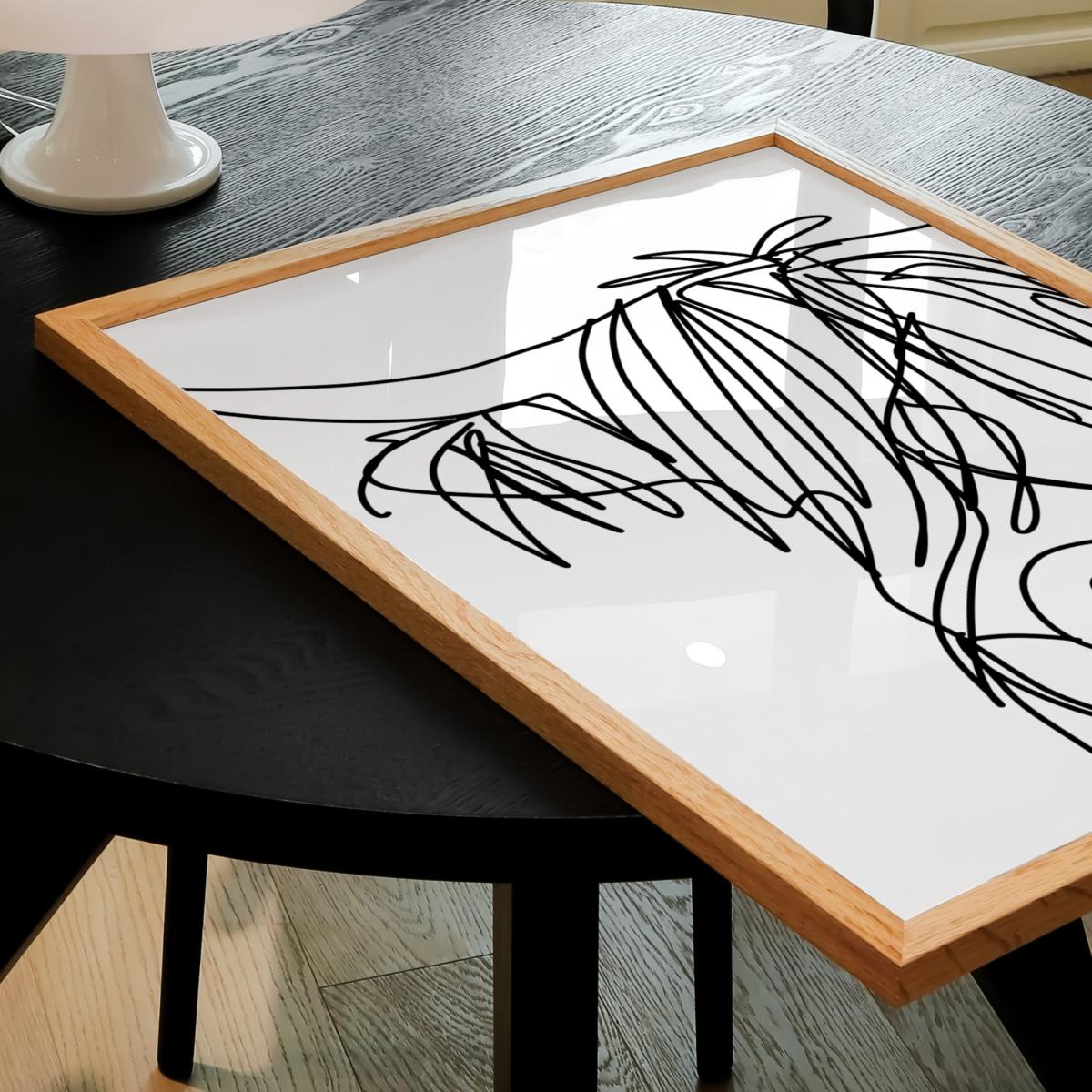 Black / White Highland Cow Art Print - A2 | A2 | 420 X 594Mm | Natalie Cass Art – image 2