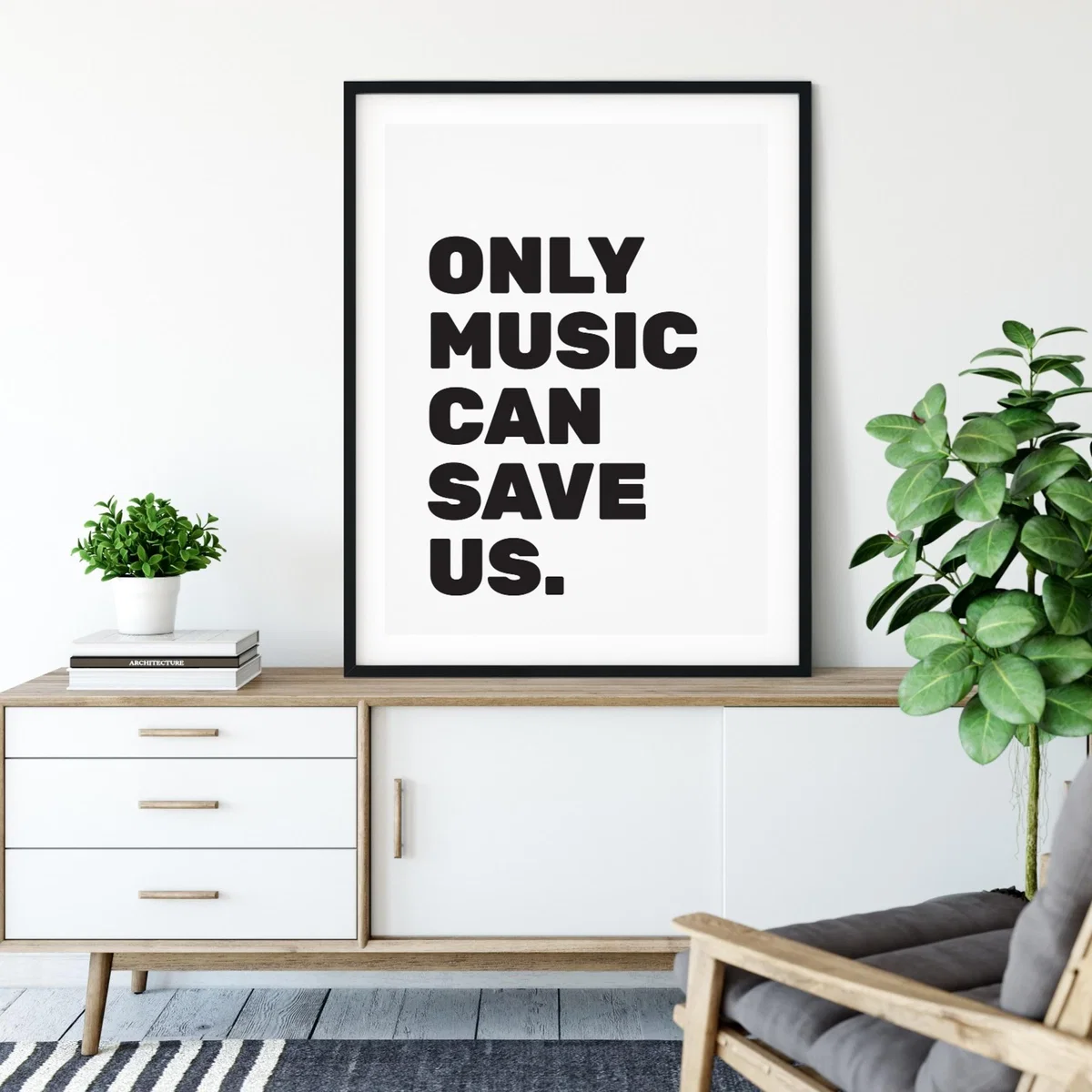 Black Only Music Can Save Us - A2 Poster Size A2 420 X 594Mm The Native State – image 2