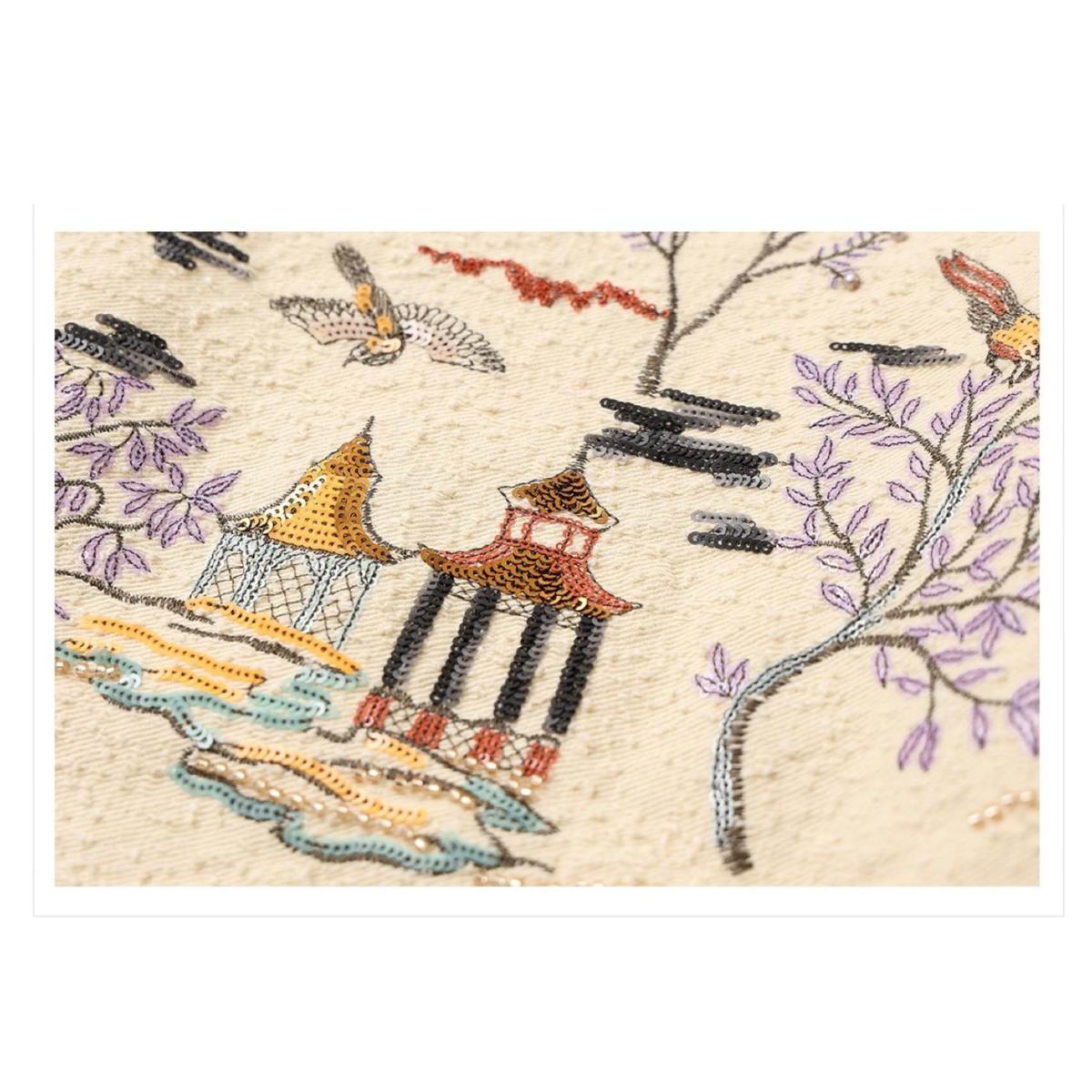 Women's Neutrals / White Embroidered Oriental Style Painting Stitching Short Coat All Seasons | Large | W.j.y. Studio – image 9