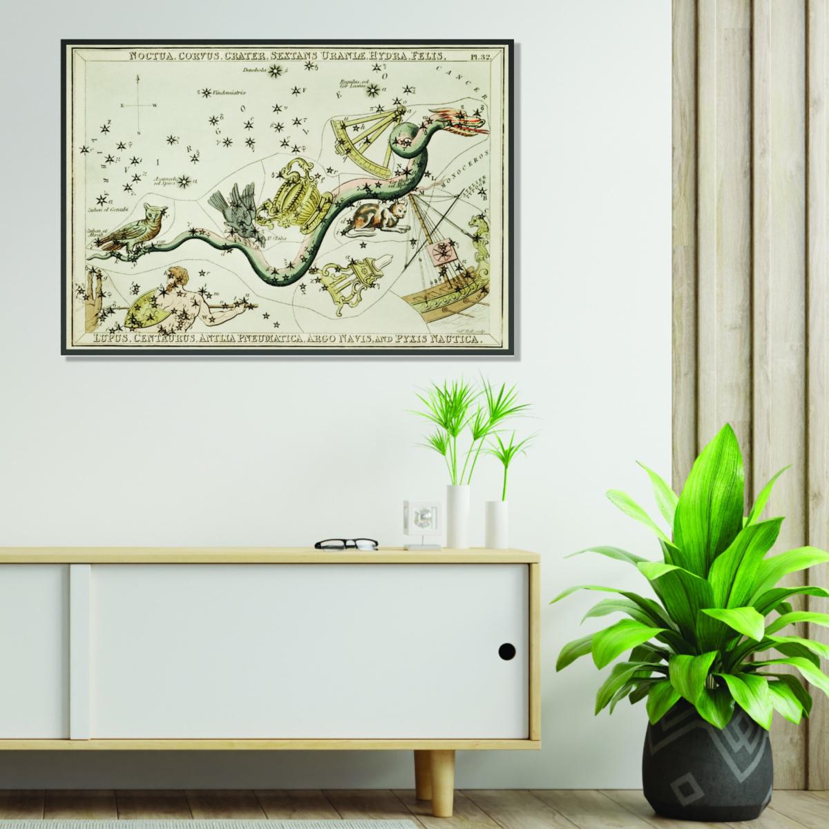 Neutrals Astronomical Chart Illustration Of The Noctua, Corvus A4 210 X 297Mm Stanley Print House – image 3