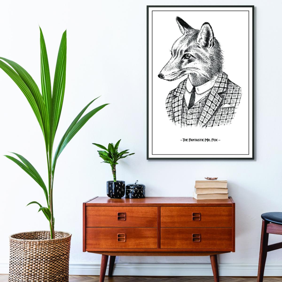 Grey The Fantastic Mr. Fox A3 297 X 420Mm Stanley Print House – image 3