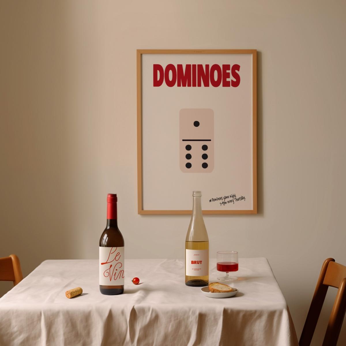 Black / Red Dominoes Retro Game Giclée Art Print A2 | A2 | 420 X 594Mm | Fanclub – image 2