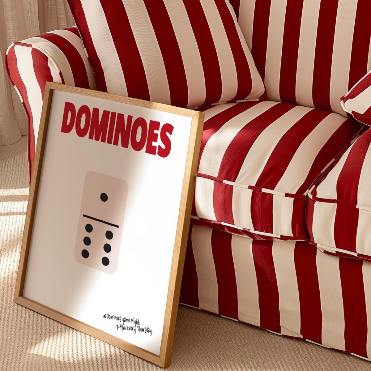 Black / Red Dominoes Retro Game Giclée Art Print A2 | A2 | 420 X 594Mm | Fanclub – image 3