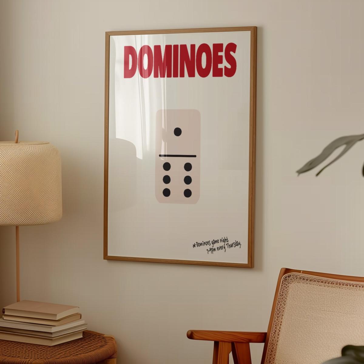 Black / Red Dominoes Retro Game Giclée Art Print A2 | A2 | 420 X 594Mm | Fanclub – image 4
